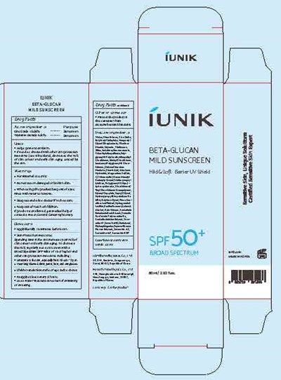 BETA-GLUCAN MILD SUNSCREEN - beta glucan mild sunscreen